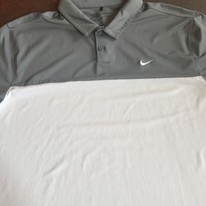Nike Grey/White Large Golf polo